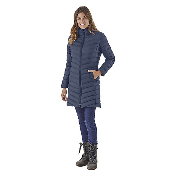 PATAGONIA Women’s Silent Down Hooded Parka Navy Bl - Picture 5 of 7